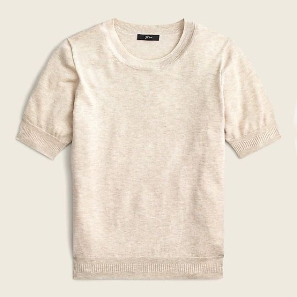 J. Crew Short-sleeve silk-blend crewneck sweater